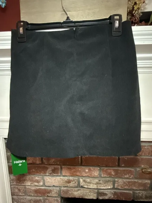 NWT Halara Corduroy Skirt Womens Large Bamboo Green Stretch Miniskirt - Image 5