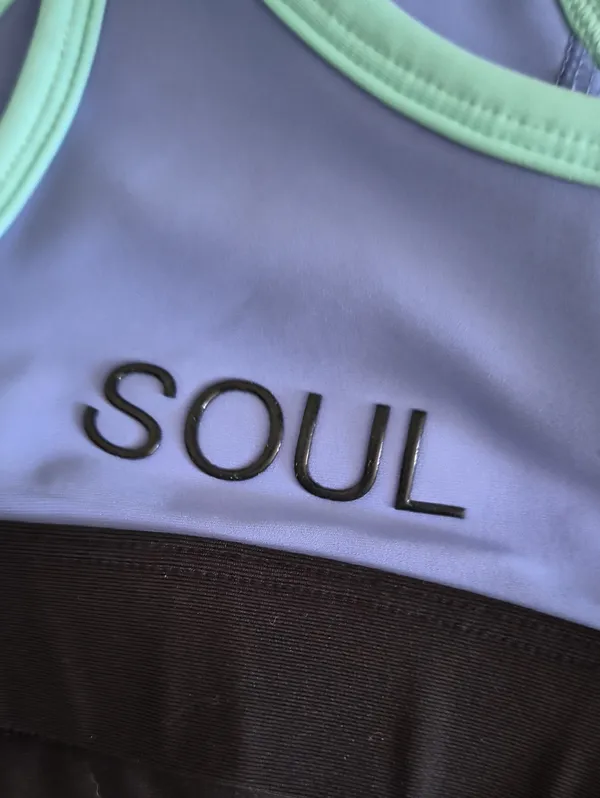 SoulCycle Lavender & Mint Strappy Sports Bra SMALL - Image 3