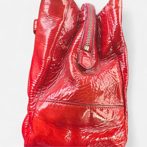 Vintage Coach Chelsea Jayden Cherry Red Patent Leather Tote 18960 Y2K - Image 3