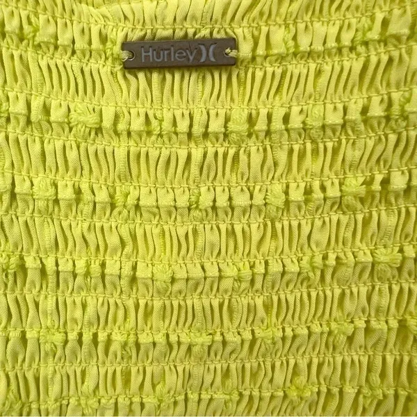 Hurley Yellow Window Pane Crop Top Size Large - Image 6