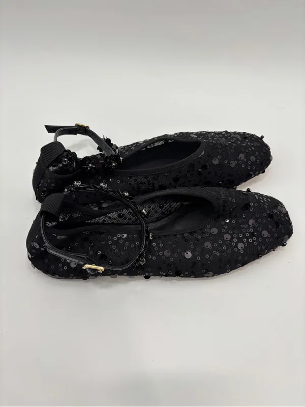 J.Crew Quinn embellished removable ankle-strap ballet flats in sequin and mesh - Image 3