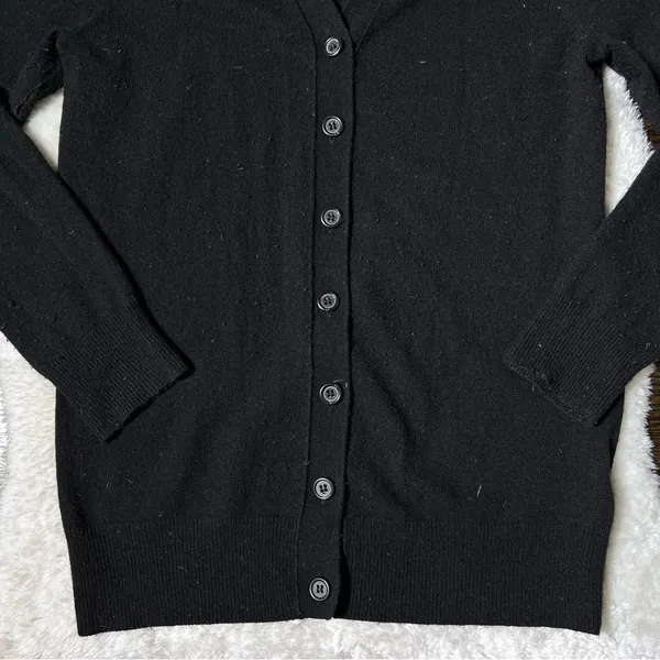 J. Crew Black Wool and Cashmere Button Front Sweater Cardigan - Image 3