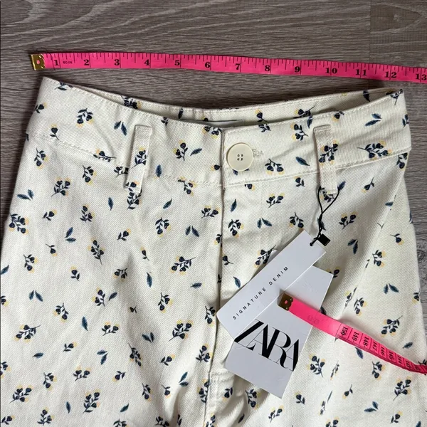 NEW Zara The Marine Straight Floral Jeans 2 - Image 8