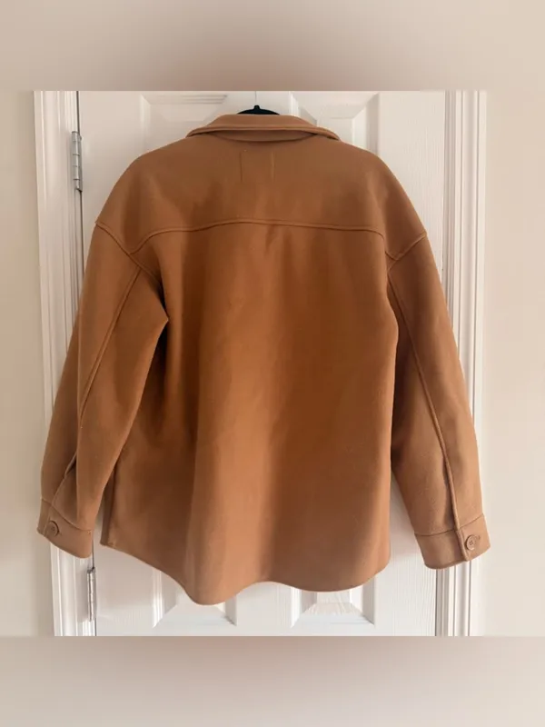 Avec Les Filles‎ Camel Brown Shacket Boyfriend Style size Large - Image 4