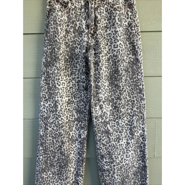Lioness Leopard Cheetah Animal Print Denim 100% Cotton Jeans Pants Womens XS - Image 3
