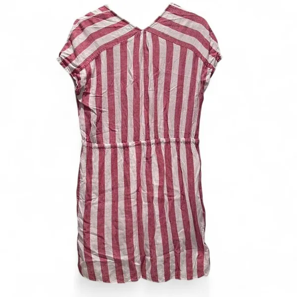 Rails Ren Drawstring Waist Mini Dress Seville Pink White Strip Sz‎ Small Linen - Image 3