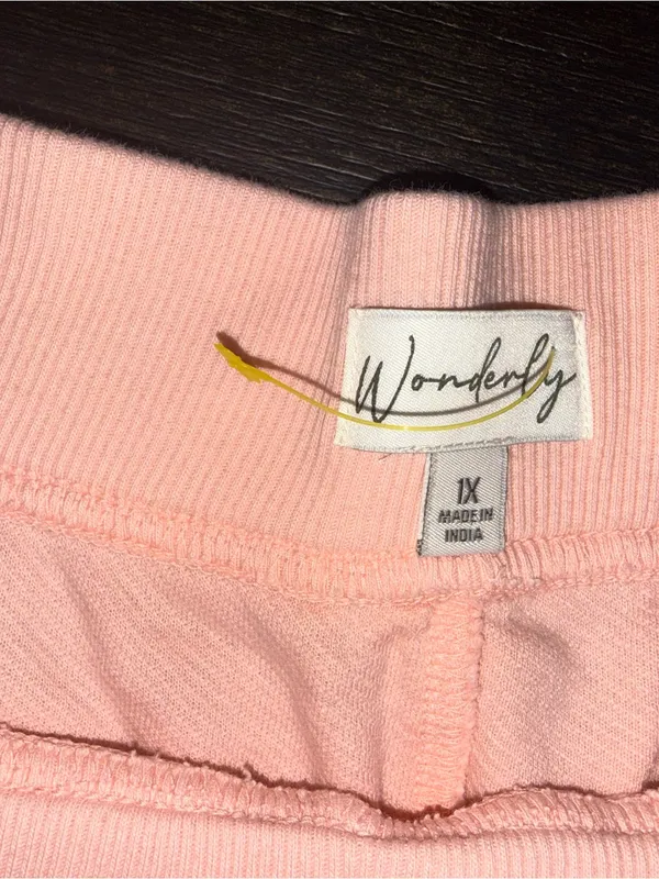 Wonderly Light Peach Drawstring 100% Cotten Pull On Relax Lounge Shorts Size 1X - Image 6
