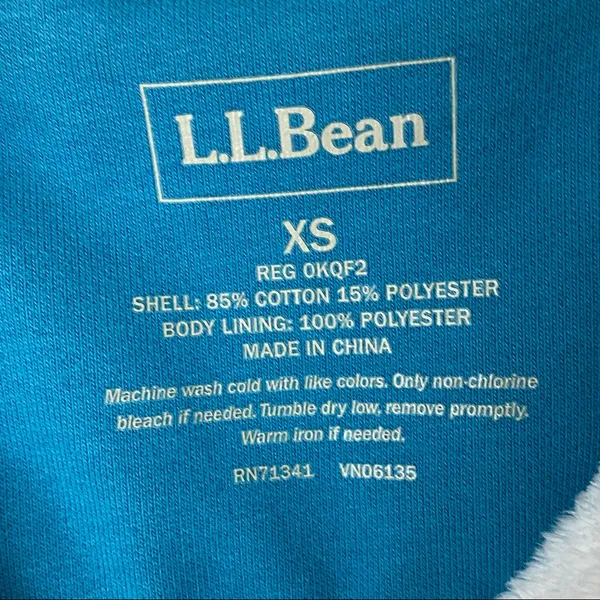 L.L. BEAN Aqua Blue Fleeced Lined Full Zipper Vest Size XS Hiking Outerwear Cozy - Image 3