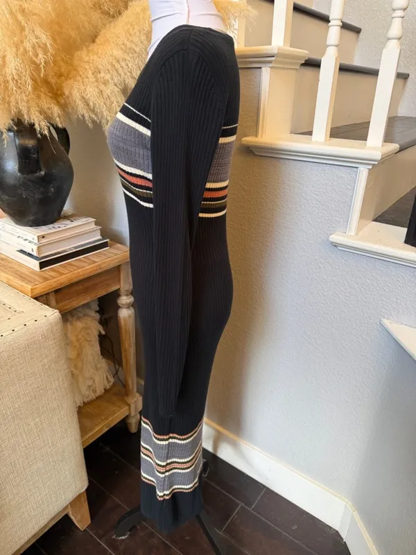 Abercrombie & Fitch A&F Collection Ribbed Striped Long Sleeve Dress Size M - Image 5