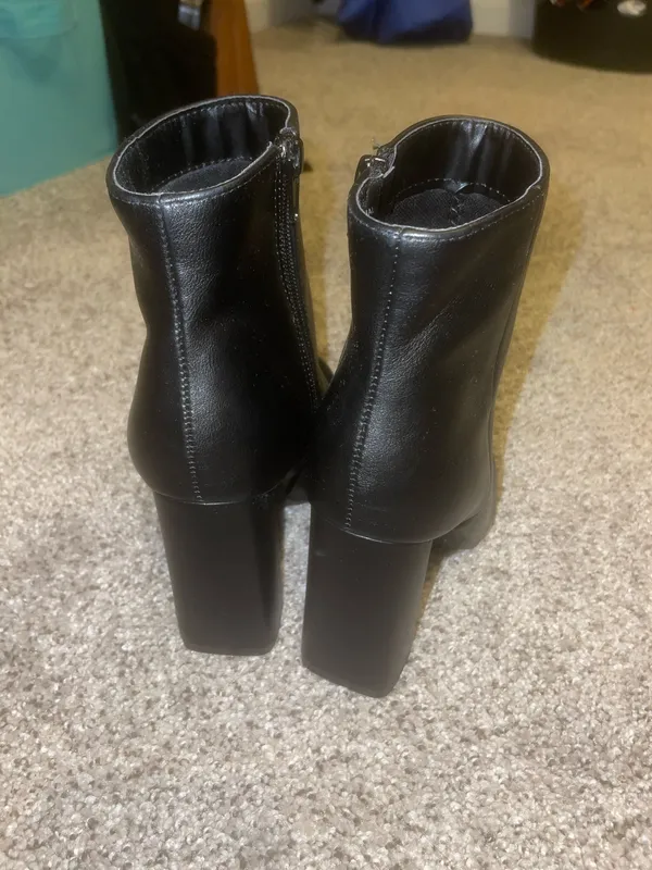 Black High Heel Booties Size 6 - Image 3