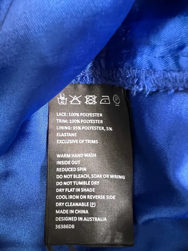 Bardot Gemma Cobalt Blue Lace Halter Midi Dress Size 6 - Image 6