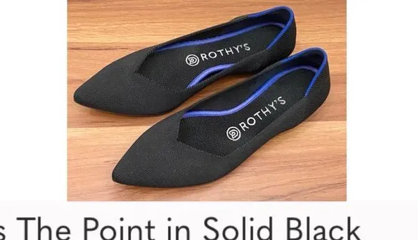 ROTHY’S The Point in Solid Black Ballet Flat Shoes Sustainable Knit Flats Size 8 - Image 16