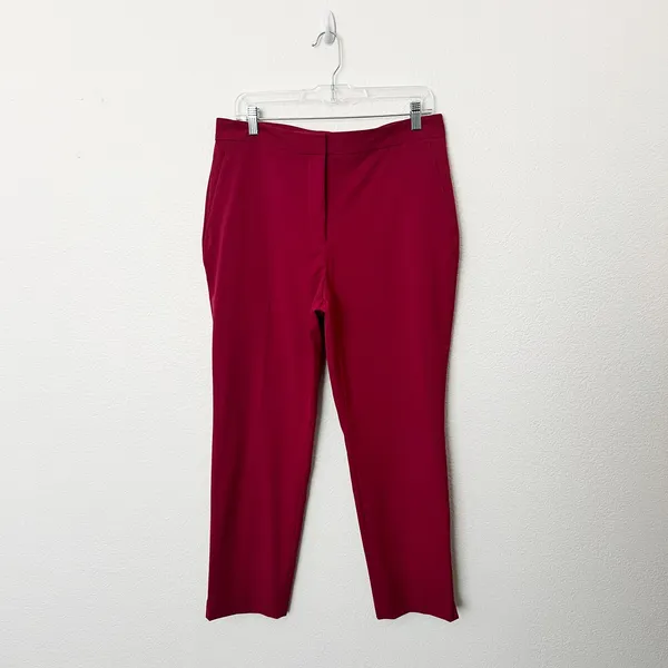 [ZARA] Red High Rise Straight Leg Ankle Length Trouser Work Career Pants NWT 10 - Image 2