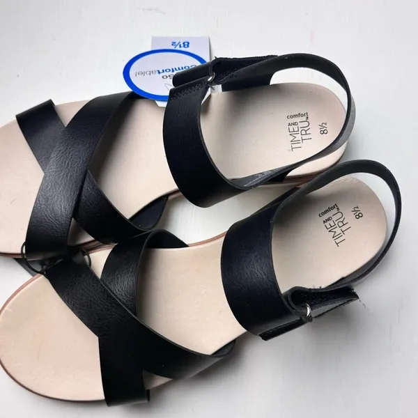 Time and Tru Adjustable Ankle Strap So Comfortable Black Sandals Sz 8.5 NWT - Image 12