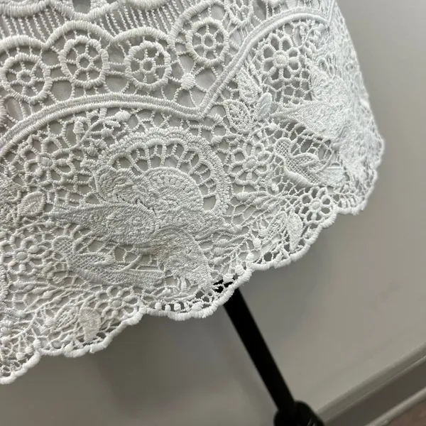 Abercrombie & Fitch White Crochet Lace Eyelet Strappy Mini Dress - Image 8