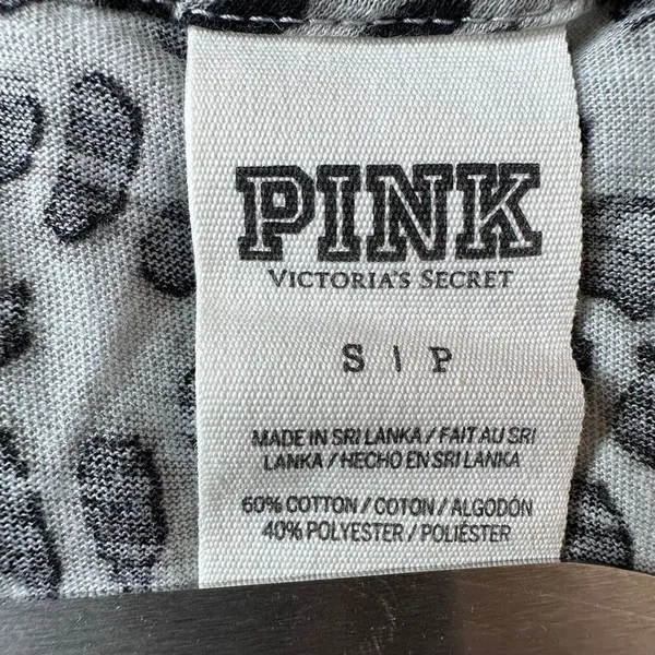 Victoria's Secret Pink Gray Animal Cheetah Pocket Tunic Tank Top Shirt Small - Image 3