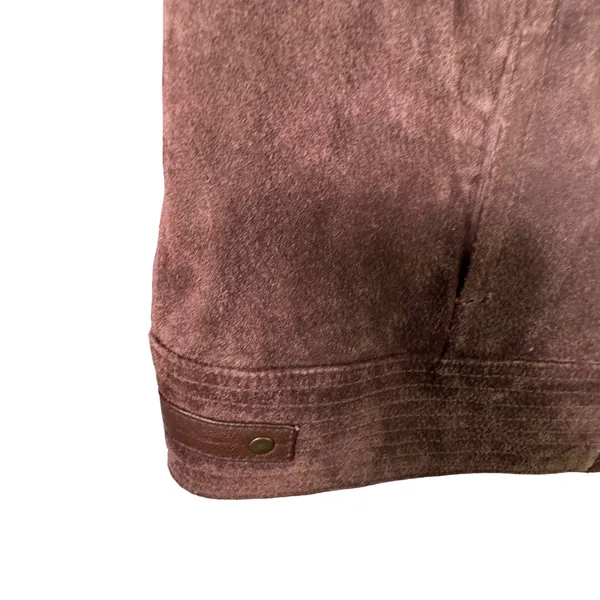 Ruff Hewn Brown Suede Leather‎ Jacket Womens S Moto Zip Western Boho Festival - Image 10