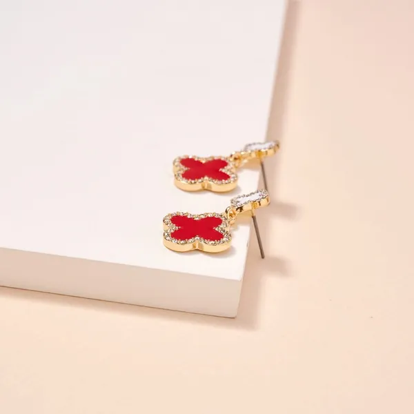 Game Day Enamel Clover Dangling | Earrings - Image 3
