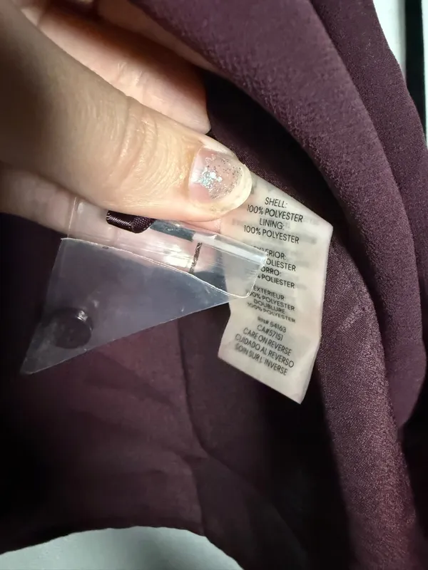 Karl Lagerfeld Dark Plum Purple High Neck Sleeveless Blouse Size Large - Image 5