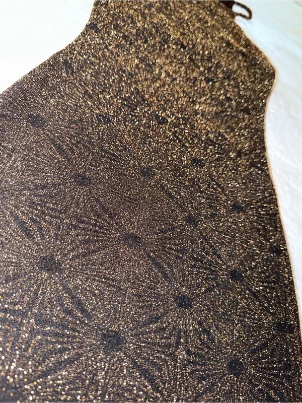Design Lab Black and Gold Halter Dress - Image 4