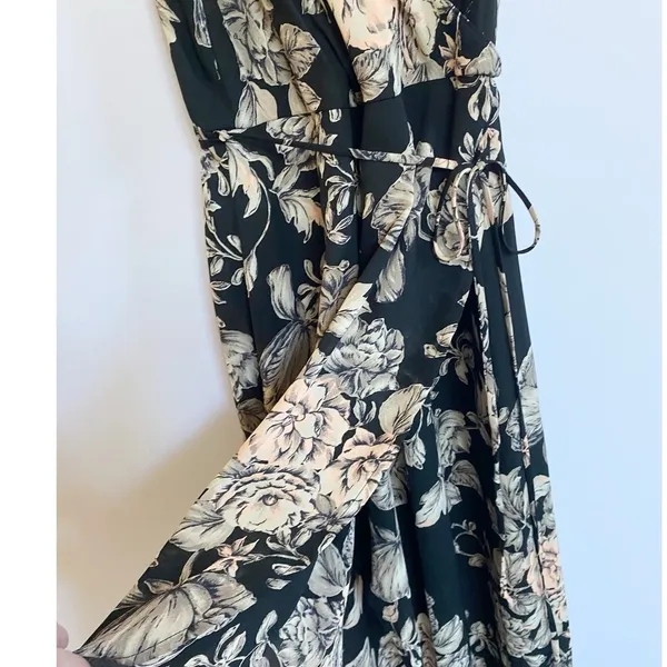 ASTR the Label Womens Black Floral High-Low Wrap‎ Dress ADR93361 XS - Image 7