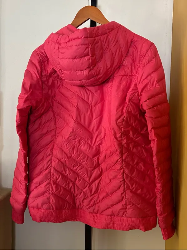 The North Face Women's Puffer Coat 700 Down Fill Hooded Jacket Pink Hood Large - Image 6
