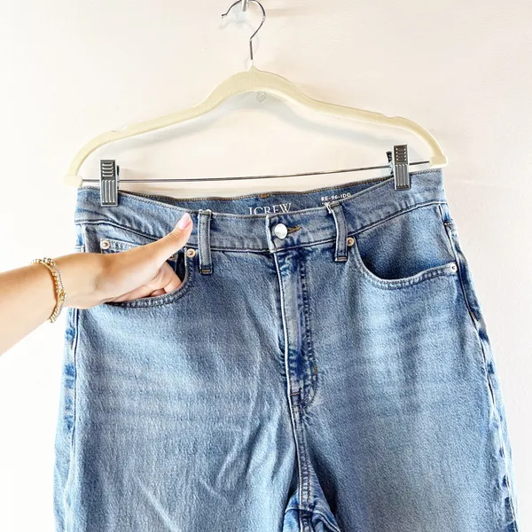 J. Crew '96 High Rise Flare Jeans Denim Blue Wash 30 / 10 - Image 5