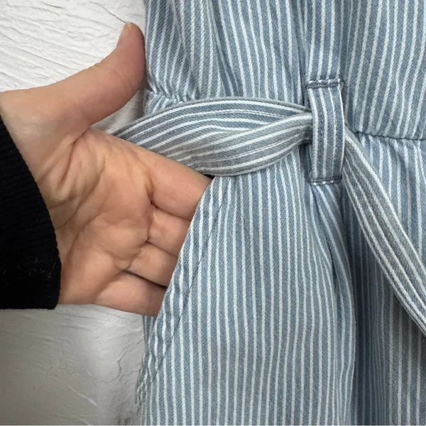 Obey Blue White Striped Sleeveless Jumpsuit Womens 27 Beachy Lightweight Casual - Image 10