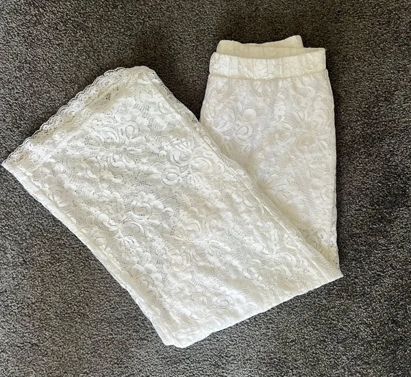 White Lace Cover Up Pants - Image 3