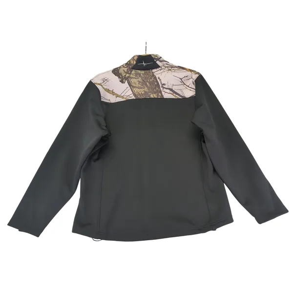 Habit Women's Black Pink‎ Camo Mossy Oak Softshell Jacket Full Zip Size Large - Image 2
