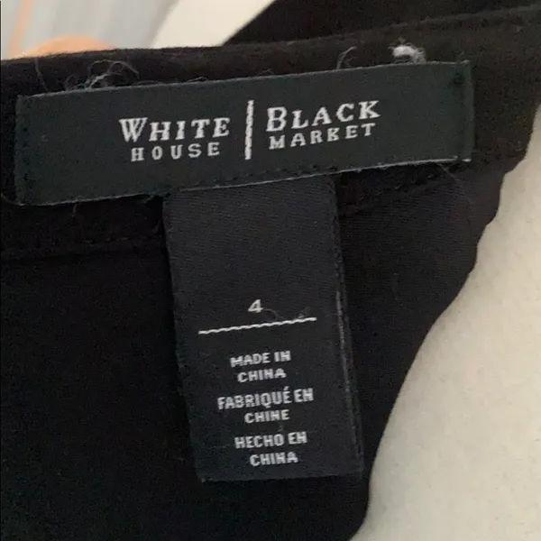 White House | Black Market Black Peplum Beaded High Neck Tank Top - Image 4