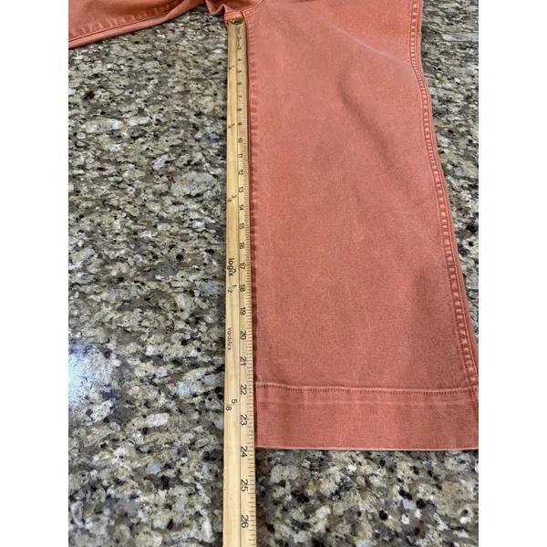 Madewell Slim Emmett Wide Leg Cropped Pant Jean Size 28 Orange Cotton Stretch - Image 10