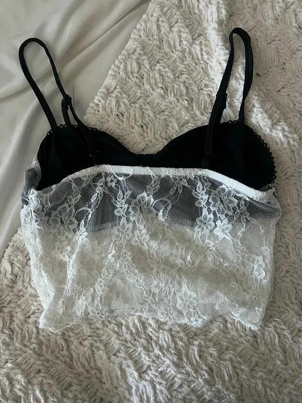 SHEIN Black and white lace top - Image 2