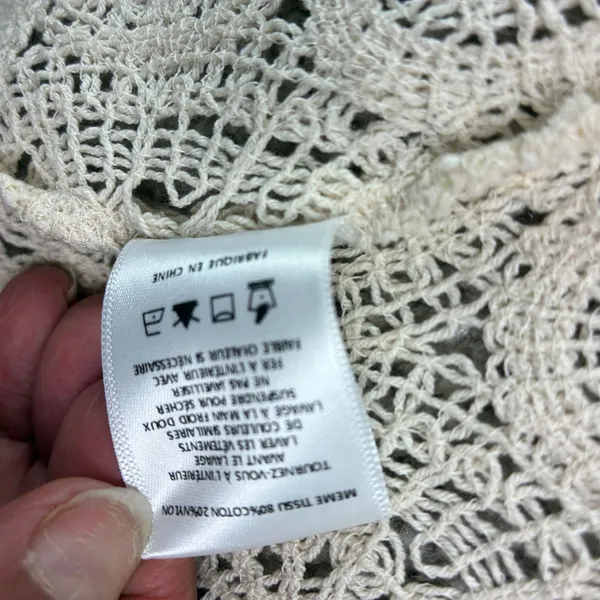 Miss Me Women's S Ivory Crochet Lace Long Duster Cardigan Cottagecore Etherreal - Image 7