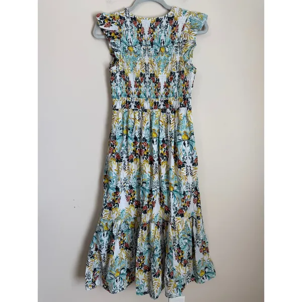 Anthropologie Somerset Maxi Dress Womens S Multi Floral Smocked Tiered OB1387071 - Image 3