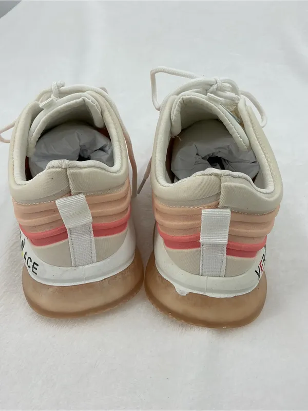 Women’s Pink & Cream Gradient Lace-Up Sneakers B20 - Image 4