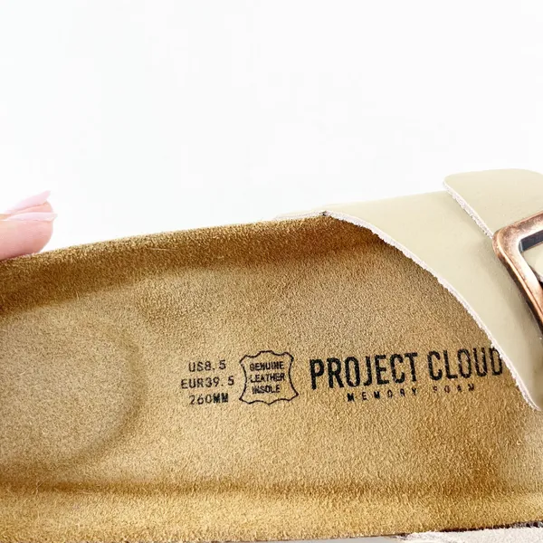 Project Cloud Ibiza Genuine Leather Slide Buckle Sandals Sandcastle Tan 8.5 - Image 4