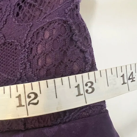 Flor et.al Purple Lace Strapless Peplum Mermaid Midi Dress Size 6 - Image 6