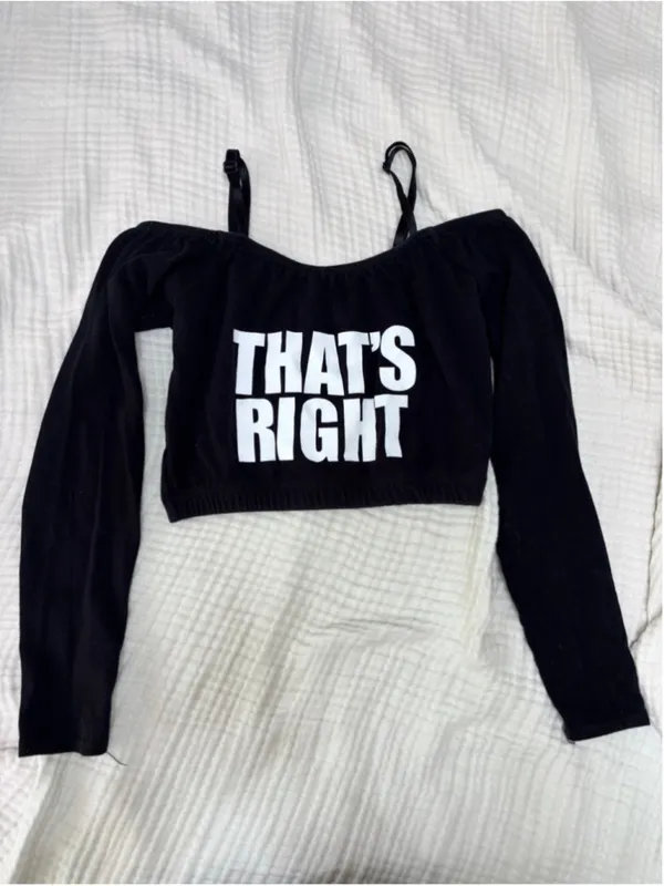 Women's Costume Gallery Black Crop Top Dance Costume "That's Right" M - Image 11