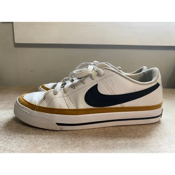 Nike Court Legacy Sneakers White Black Gold Streetwear 6.5 Retro Y2K 90s Classic - Image 3