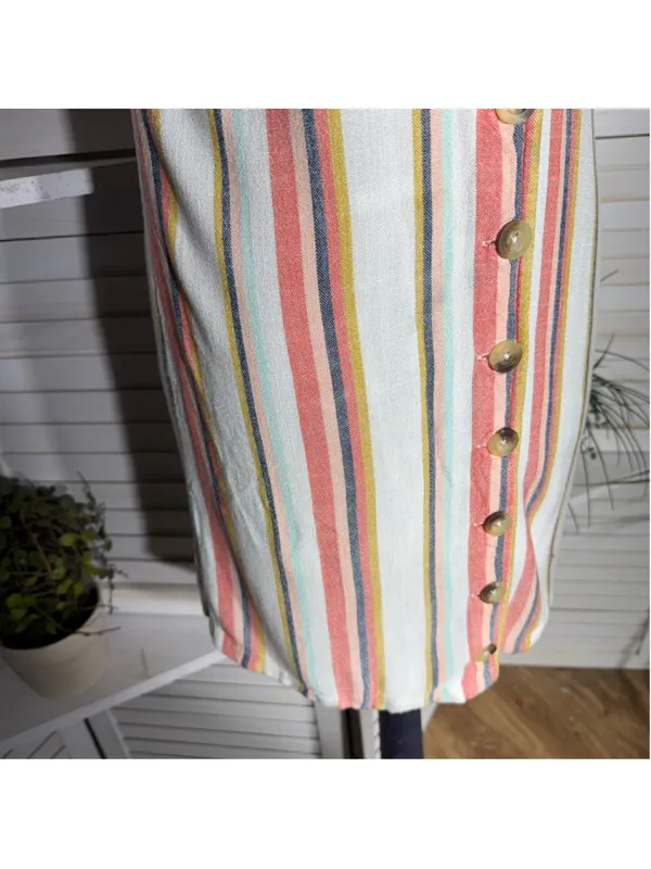 Vintage Y2K RipCurl babydoll mini dress striped festival boho coastal cowgirl S - Image 8