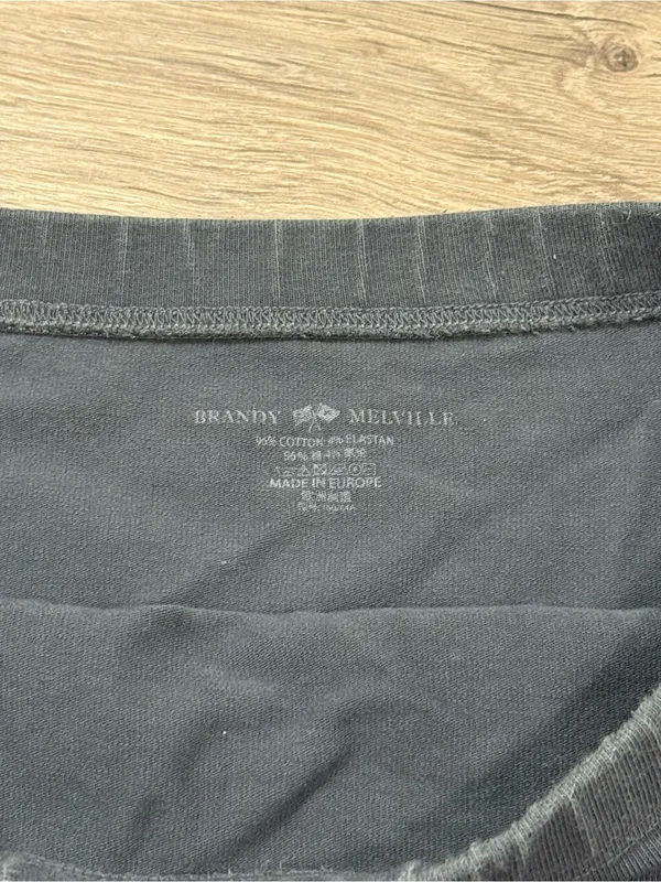 Brandy Melville Classic Dark Gray Cotton Biker Shorts One Size - Image 3