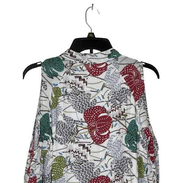 Entro Women's Shirt Dress‎ Button-Up Midi Floral Collar Cold Shoulder Medium NWT - Image 10