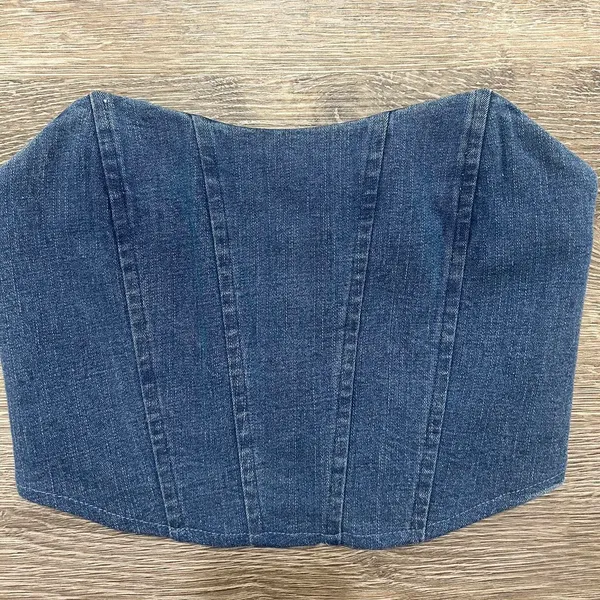 Vintage Y2K Denim Corset Top - Image 2