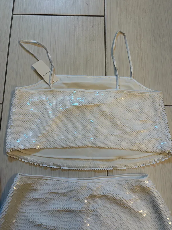 Abercrombie & Fitch White Sequin Set - Image 5