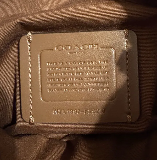 Coach Signature coated Canvas File Crossbody Bag purse tan brown excellent - Image 8