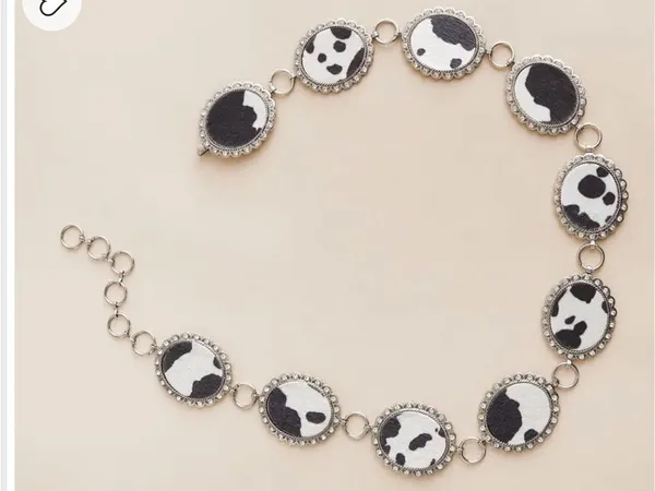 Black and White Patterned Women's Concho belt - Image 3