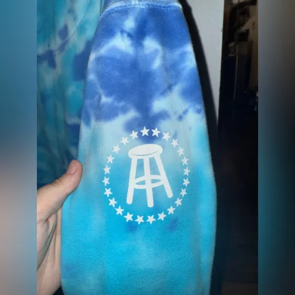 Barstool Sports Blue Tie-Dye Hungover Hoodie - Image 10
