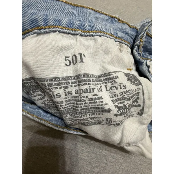 Levi's 501 Denim Shorts Womens 26 High Rise Button Fly Cut Off Light Wash #I10-1 - Image 6