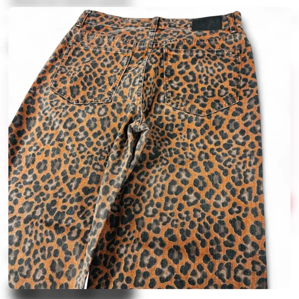 Madewell Leopard Print Low Slung Baggy Jeans NWT Size27 Sold Out Statement Jeans - Image 5